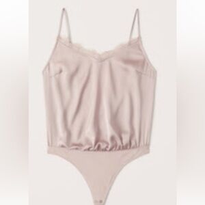 Abercrombie Satin Lace Back Cami Bodysuit - size L